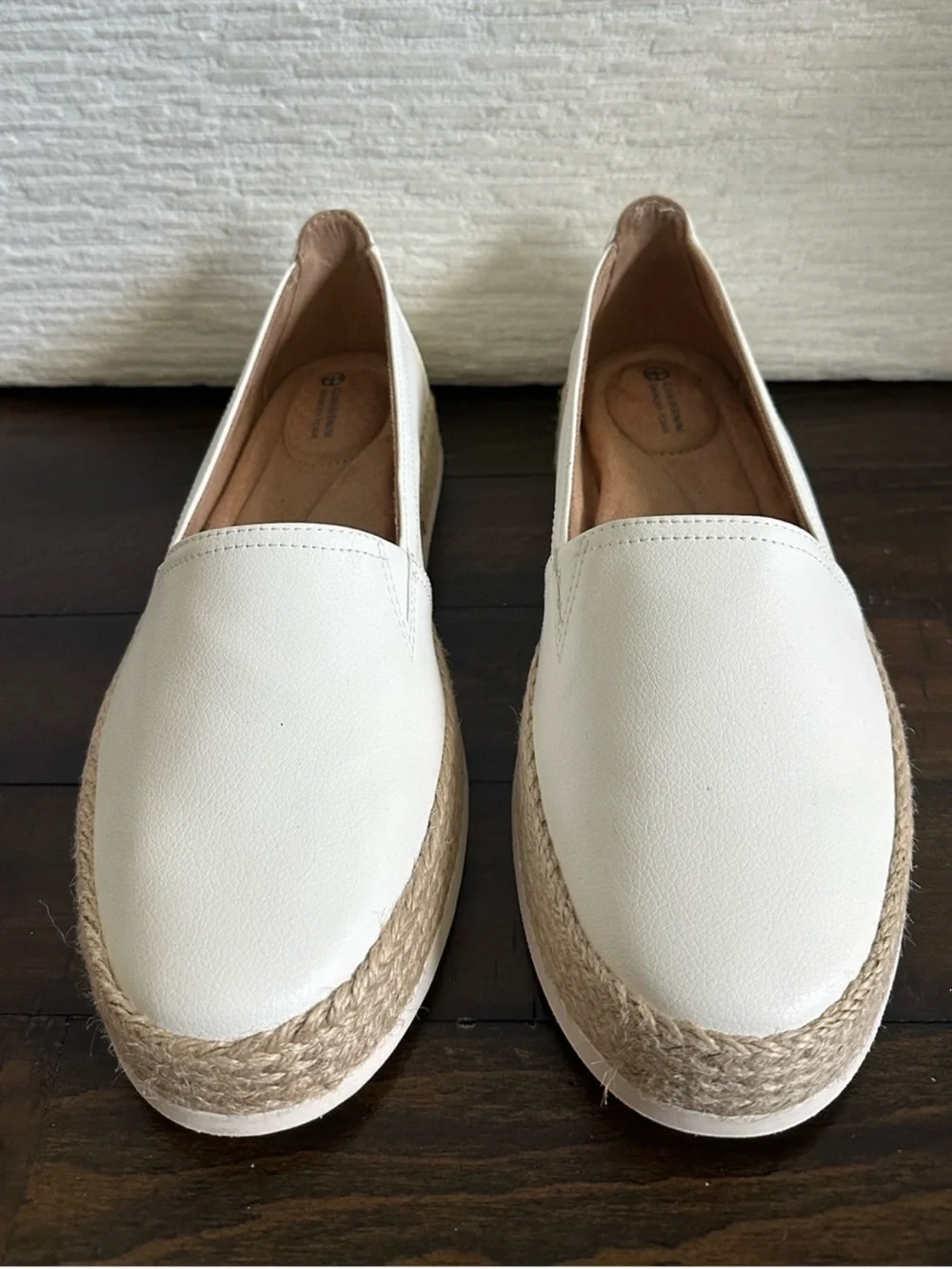 Giani Bernini ‘Archer’ White Espadrille Slip-On Platform Loafers Size 10.5